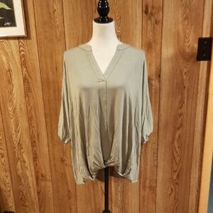 🥀NWT Mittoshop Green Short-Sleeve Front-Knot Top (Small)🥀